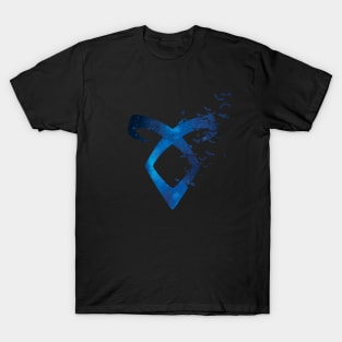 Shadowhunters rune - Angelic power rune with bats (blue galaxy) - gift idea T-Shirt